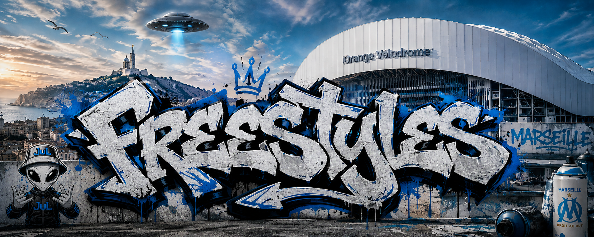 Bannière "Freestyles" Marseille Vélodrome